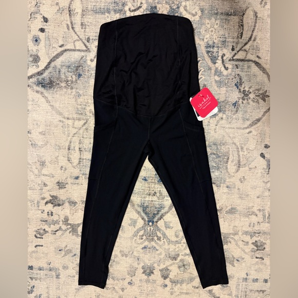 Isabel Maternity by Ingrid & Isabel Pants - Maternity Black Active Legging with Crossover Panel